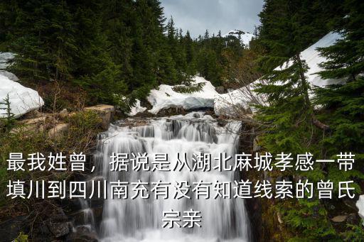 最我姓曾，據說是從湖北麻城孝感一帶填川到四川南充有沒有知道線索的曾氏宗親