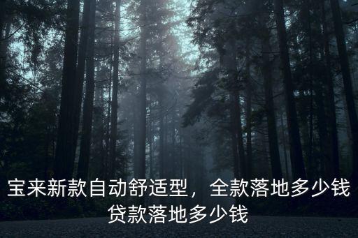 寶來新款自動舒適型，全款落地多少錢貸款落地多少錢