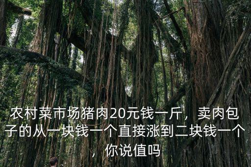 農村菜市場豬肉20元錢一斤，賣肉包子的從一塊錢一個直接漲到二塊錢一個，你說值嗎