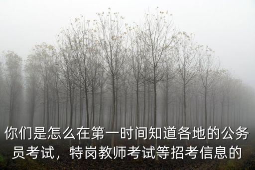 你們是怎么在第一時間知道各地的公務員考試，特崗教師考試等招考信息的