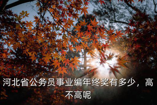 河北省公務員事業編年終獎有多少，高不高呢