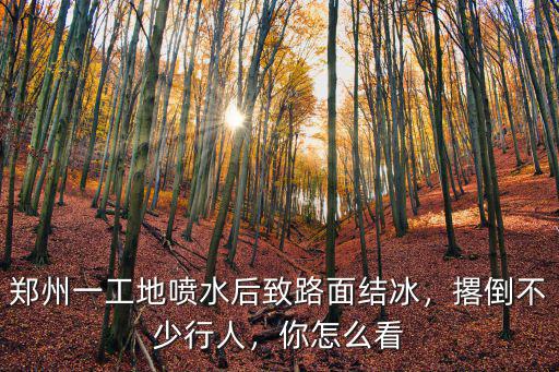鄭州一工地噴水后致路面結冰，撂倒不少行人，你怎么看