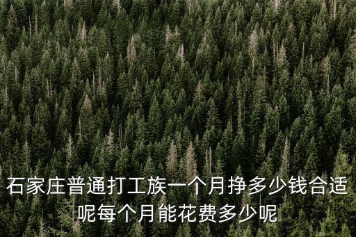 石家莊普通打工族一個(gè)月掙多少錢合適呢每個(gè)月能花費(fèi)多少呢