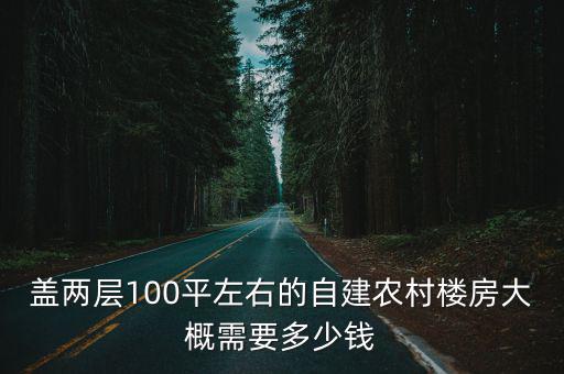 蓋兩層100平左右的自建農村樓房大概需要多少錢