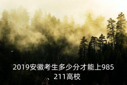 2019安徽考生多少分才能上985、211高校