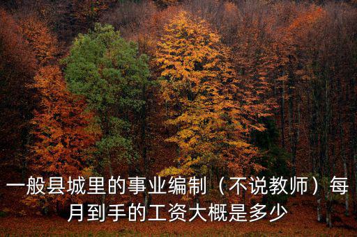 一般縣城里的事業編制（不說教師）每月到手的工資大概是多少