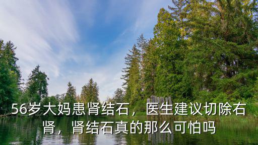 56歲大媽患腎結石，醫生建議切除右腎，腎結石真的那么可怕嗎