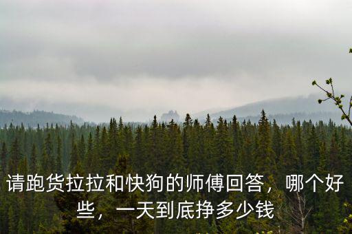請跑貨拉拉和快狗的師傅回答，哪個好些，一天到底掙多少錢