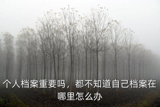 個(gè)人檔案重要嗎，都不知道自己檔案在哪里怎么辦