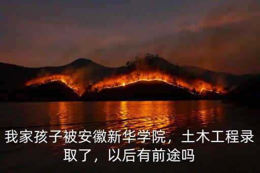我家孩子被安徽新華學院，土木工程錄取了，以后有前途嗎