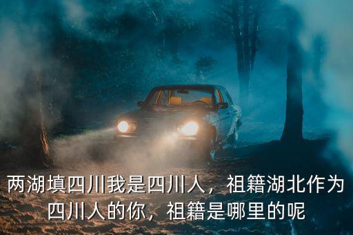 兩湖填四川我是四川人，祖籍湖北作為四川人的你，祖籍是哪里的呢