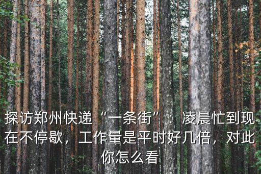 鄭州快遞怎么運送,探訪鄭州快遞一條街