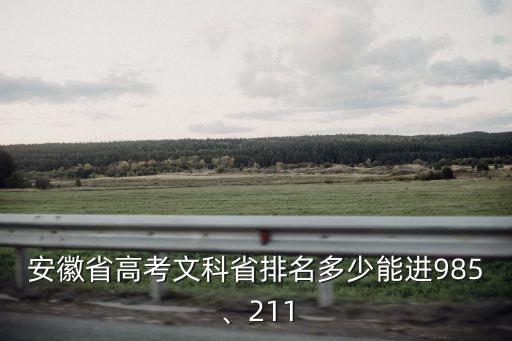 安徽省高考文科省排名多少能進985、211