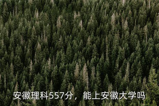 安徽理科557分，能上安徽大學嗎