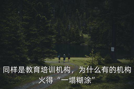同樣是教育培訓機構，為什么有的機構火得“一塌糊涂”