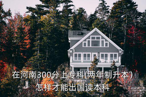 在河南300分上專科(兩年制升本）怎樣才能出國讀本科