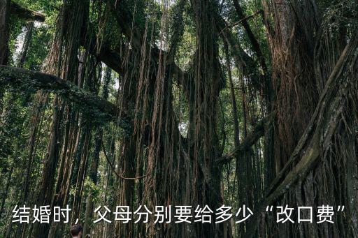 結婚時，父母分別要給多少“改口費”
