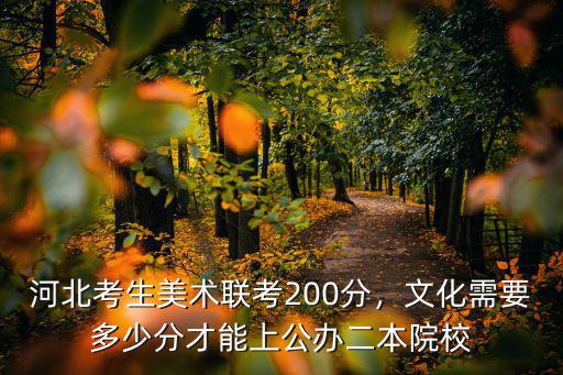 河北考生美術(shù)聯(lián)考200分，文化需要多少分才能上公辦二本院校