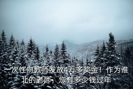 宣城教師一次性獎勵發多少,一次性向教師發放4萬多獎金
