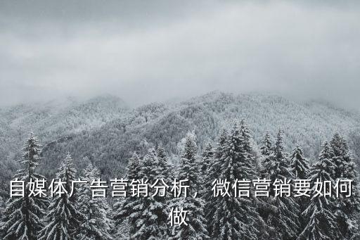 河南微信營銷廣告怎么發,自媒體廣告營銷分析