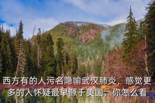 西方有的人污名隱喻武漢肺炎，感覺更多的人懷疑最早源于美國(guó)，你怎么看