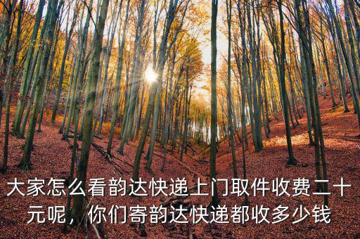 大家怎么看韻達快遞上門取件收費二十元呢，你們寄韻達快遞都收多少錢