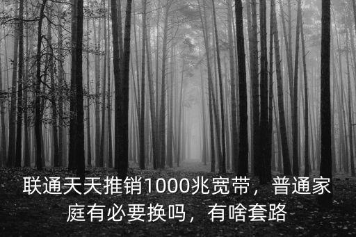 聯(lián)通天天推銷(xiāo)1000兆寬帶，普通家庭有必要換嗎，有啥套路