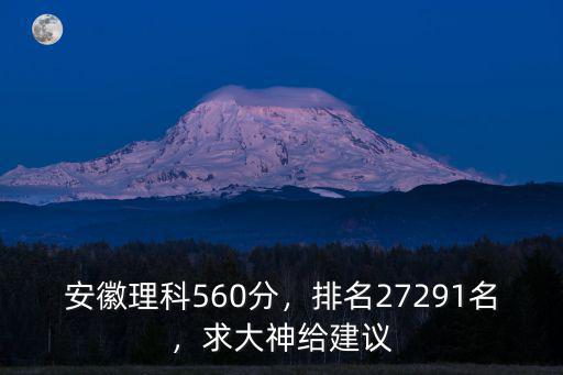 安徽理科560分，排名27291名，求大神給建議
