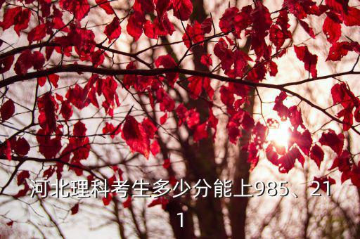 河北理科考生多少分能上985、211