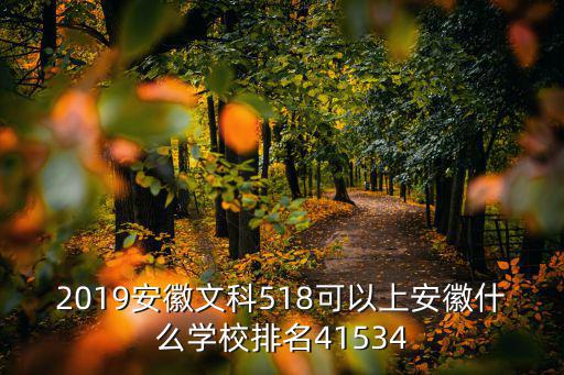 2019安徽文科518可以上安徽什么學校排名41534