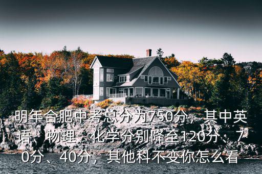 明年合肥中考總分為750分，其中英語、物理、化學分別降至120分、70分、40分，其他科不變你怎么看