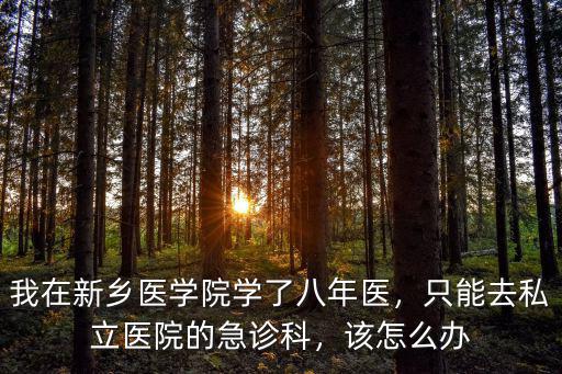 我在新鄉醫學院學了八年醫，只能去私立醫院的急診科，該怎么辦