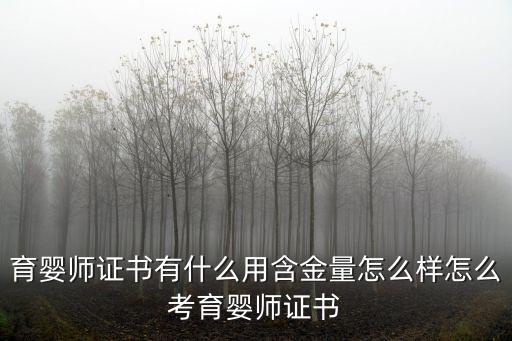 2020湖北育嬰師考證怎么收費(fèi),怎么考育嬰師證書(shū)