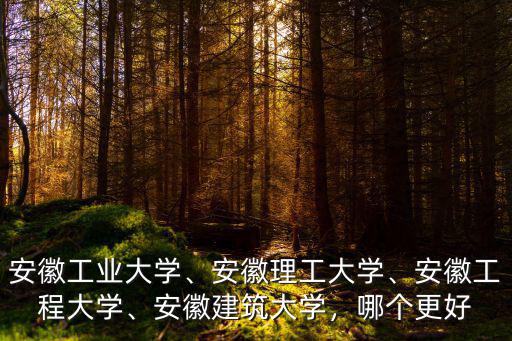 安徽工業(yè)大學、安徽理工大學、安徽工程大學、安徽建筑大學，哪個更好