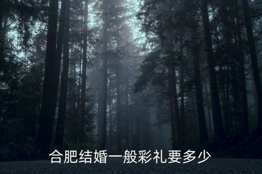 安徽肥西彩禮多少,合肥結(jié)婚一般彩禮要多少