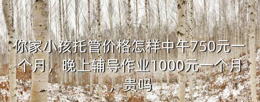 你家小孩托管價(jià)格怎樣中午750元一個(gè)月，晚上輔導(dǎo)作業(yè)1000元一個(gè)月，貴嗎