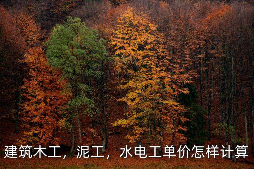 建筑木工，泥工，水電工單價怎樣計算