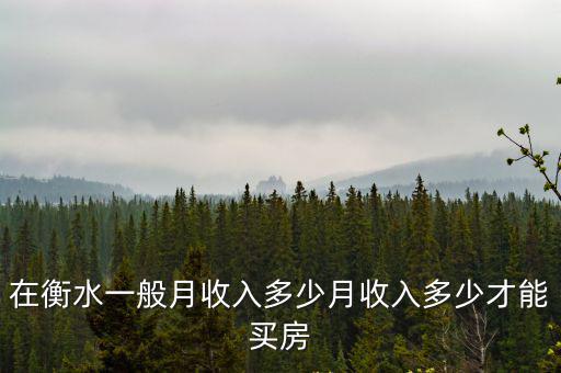 在衡水一般月收入多少月收入多少才能買(mǎi)房