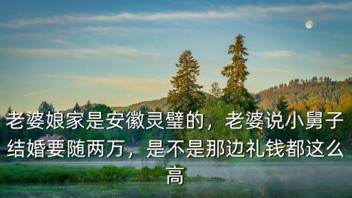 老婆娘家是安徽靈璧的，老婆說小舅子結婚要隨兩萬，是不是那邊禮錢都這么高