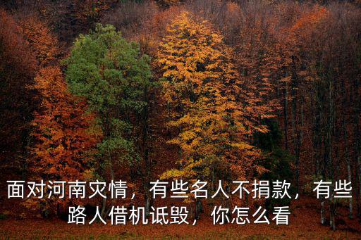 面對河南災情，有些名人不捐款，有些路人借機詆毀，你怎么看