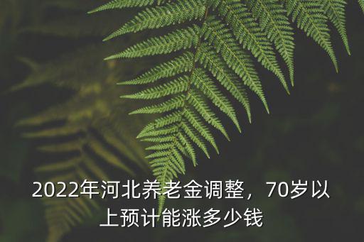 2022年河北養老金調整，70歲以上預計能漲多少錢