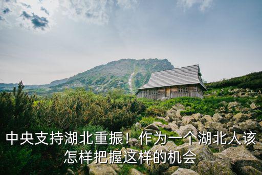 中央支持湖北重振！作為一個湖北人該怎樣把握這樣的機會
