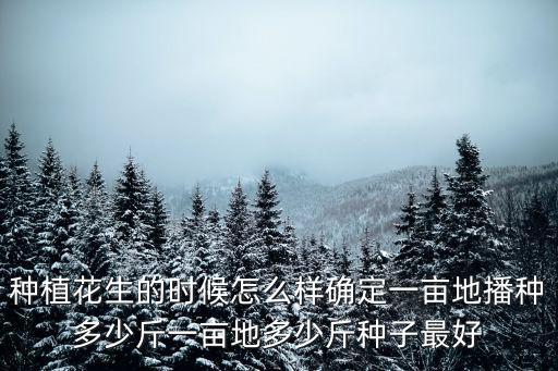 種植花生的時候怎么樣確定一畝地播種多少斤一畝地多少斤種子最好