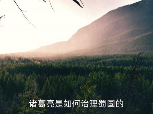 諸葛亮是如何治理蜀國的