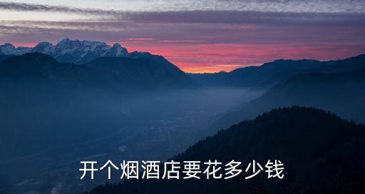 石家莊開煙酒店要多少錢,開個煙酒店要花多少錢