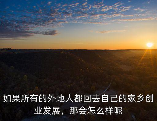 如果所有的外地人都回去自己的家鄉創業發展，那會怎么樣呢