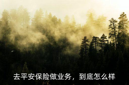 去平安保險(xiǎn)做業(yè)務(wù)，到底怎么樣
