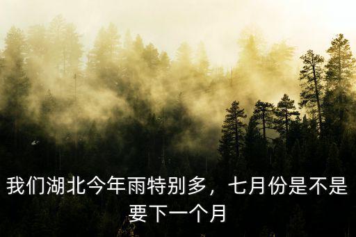 我們湖北今年雨特別多，七月份是不是要下一個(gè)月
