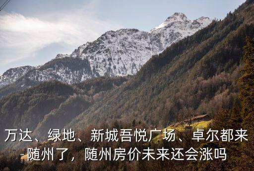 萬達、綠地、新城吾悅廣場、卓爾都來隨州了，隨州房價未來還會漲嗎