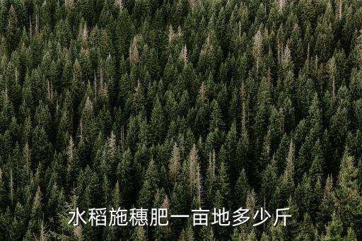 水稻施穗肥一畝地多少斤
